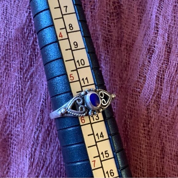 Vintage Sterling Silver Lapis Lazuli Ring Size 5 1/2 - Picture 2 of 6